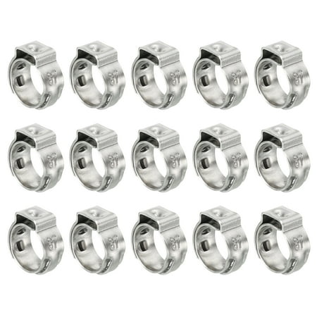 

Uxcell 60 Pack 1/4 Cinch Clamp Rings 304 Stainless Steel 7.0-8.7mm Single Ear Crimp Rings