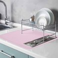 thumbnail image 2 of Dish Drying Mat for Kitchen Countertop, Solid Color Absorbent Microfiber Dish Mat Reversible Quick Dry Non Slip Draining Mat Kitchen Drying Pad for Dishes, Utensils 16x18 Inch Pink, 2 of 9