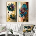 thumbnail image 1 of Designart "Retro Pansy Delicate Blossoming Flower II" Flowers Framed Wall Art Set Of 2 - Traditional Green Frame Gallery Set For Office Decor, 1 of 6