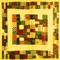 thumbnail image 1 of Ahgly Company Indoor Square Abstract Yellow Contemporary Area Rugs, 5' Square, 1 of 4
