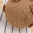 thumbnail image 4 of Bolso Tipo Cubo Paja para Mujer Con Perlas Muñeca Cordón Playa Verano (Camel), 4 of 7