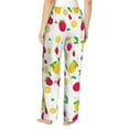 thumbnail image 3 of Uemuo Strawberry and Lemon Pattern Women's Wide Leg Palazzo Lounge Pants with Pockets Light Weight Loose Comfy Casual Pajama Pants-Small, 3 of 9