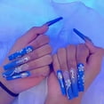thumbnail image 1 of 24 piezas de uñas postizas largas, estilo ballet, cambio gradual, uñas acrílicas tipo ataúd, uñas postizas rosas, uñas acrílicas brillantes, diseño chino, uñas postizas para graduación, uñas TaiChi, 1 of 6