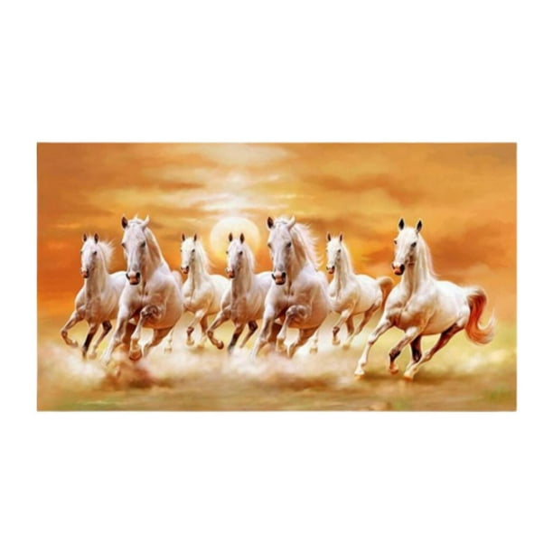Cuadro decorativo de siete caballos para decoración del hogar, centro de mesa, regalo y manualidades. L