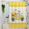 thumbnail image 3 of Bee Truck Small Stall Shower Curtain, Waterproof Shower Curtains for Bathroom, Yellow Honey Daisy Floral Patterned Plaid Washable Fabric Bath Curtain for Bathtub Decoration with Hooks 36x78 Inches, 3 of 9