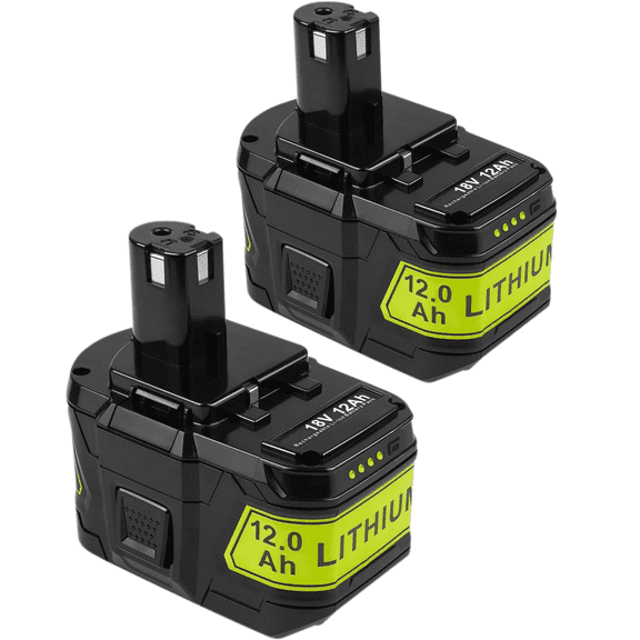 2Pack 12.0Ah Battery Replacement for Ryobi 18V Battery, 18 Volt Lithium ion Batteries for Ryobi One 18V Cordless Tools P108 P107 P105 P104 P103 P102