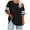 *Black, variant on VBVC Women's Plus Striped Short Sleeve T-Shirt,Ladies Crew Neck Breathable Basic Tee,Solid Color Stretchy Tunic Top for Women,Black,XL-5XL