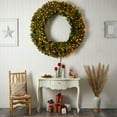 thumbnail image 4 of Nearly Natural Christmas PVC Flocked Clear Prelit LED Corded Wreath, 60" (Green), 4 of 7