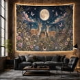 thumbnail image 6 of Deer Family in a Moonlit Wildflower Meadow, Dreamy Celestial for Wildlife Fans, Nature Inspired Decor, Housewarming Gift, Tapestry Wall Hanging for Bedroom and Living Room, 6 of 7