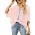 thumbnail image 3 of Women's spring and summer linen cotton washed striped single-breasted long-sleeved shirt for women, 3 of 4