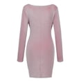 thumbnail image 6 of JGGSPWM Women's Long Sleeve Glitter Mini Dress V Neckline Wrap Front Sequins Party Mini Dresses Pink 2XL, 6 of 9