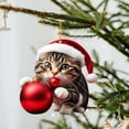 thumbnail image 2 of Adornos para árbol de Navidad, adornos colgantes para árbol de Navidad, dinosaurio, lindo gato navideño, colgante decorativo para árbol de Navidad, casa de campo, decoración para exteriores e interior, 2 of 7