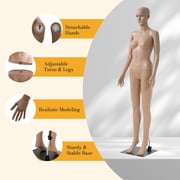 Mannequin Body Female, 69 Full Body Adjustable Mannequin Torso with Rotating Head and Arms, Sturdy Dress Form Stand and Metal Base - Realistic Dress Model for Sewing, Fashion Display