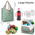 thumbnail image 3 of 5 Pack Foldable Shopping Bag,Light Blue Christmas Santa and Tree Pattern Reusable Grocery Bags with Pockets,Large Reusable Tote Bags with Handles Waterproof & Lightweight, 3 of 6