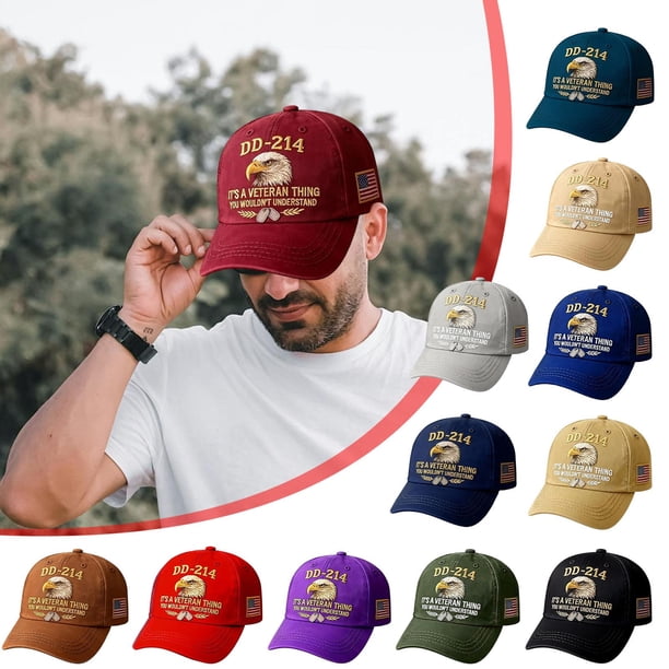 Lekihaqq 214 Veterans Hat Military Service Cap For Men, Dad Veteran Gifts Patriotic Baseball Hat Adjustable Retired Veteran Dad Hats