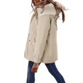 thumbnail image 1 of MASRIN Running Jacket  Womens Basic Hoodie Jackets Solid Color Zip Up Hooded Coats with Pockets Plus Size Loose Outwear Sweatshirts Sweater Stone, 1 of 5