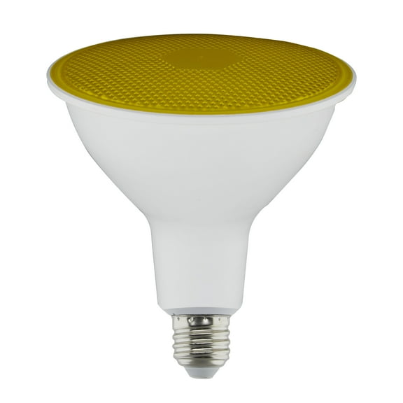 11.5 Watt PAR38 LED - Yellow - 90 degree Beam Angle - Medium base - 120 Volt -  6 Pack