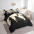 thumbnail image 2 of Homewish Western Witch Twin Bedding for Kids, Vintage Spooky Halloween Moon Bedding Comforter Set, Black Reversible, 7-Piece, 2 of 7