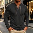 thumbnail image 2 of Tisuna Men Long Sleeve T-Shirts Cozy V Neck Tops Men Solid Tee Shirts For Sport Workout Size L, 2 of 8
