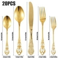 thumbnail image 5 of Jetcloudlive 40 Pcs Gold Silverware Set,Retro Royal Stainless Steel Flatware Utensil Sets for 8,Gold Luxury Cutlery Set Includes Forks Spoons Knives,Mirror Polished,Dishwasher Safe, 5 of 10