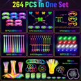 thumbnail image 4 of Suministros para fiestas OLUPP que brillan en la oscuridad, 264 unidades con gafas LED, 4 of 7