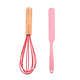 thumbnail image 1 of Juego de mini utensilios de cocina de 2 piezas: utensilios de cocina de silicona con mangos de madera, 1 of 5