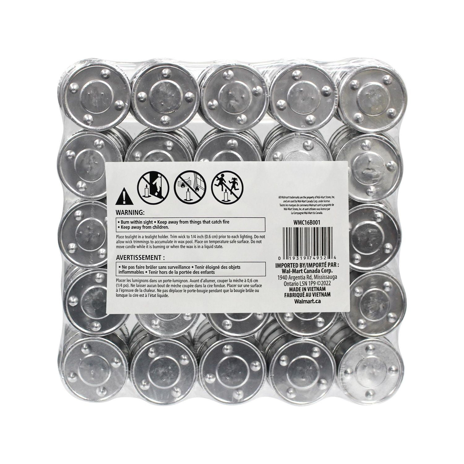 Mainstays 100PK Unscented Tealight Candles