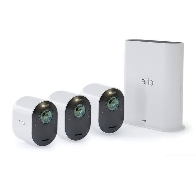Cámara de seguridad reacondicionada Arlo Ultra 4K sin cables, paquete de 3