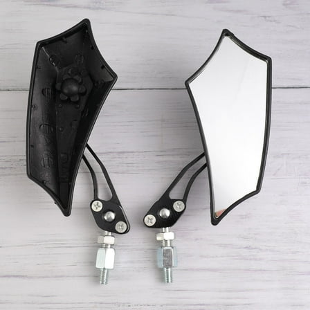 GOOHOCHY  2 Pcs Rearview Mirror Bicycle Bike Motorcycle Mirrors Black