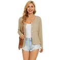 thumbnail image 3 of Women's Lightweight Cardigan Sweater Long Sleeve Crewneck Button Down Knit Cardigan(LightPink 2XL), 3 of 6
