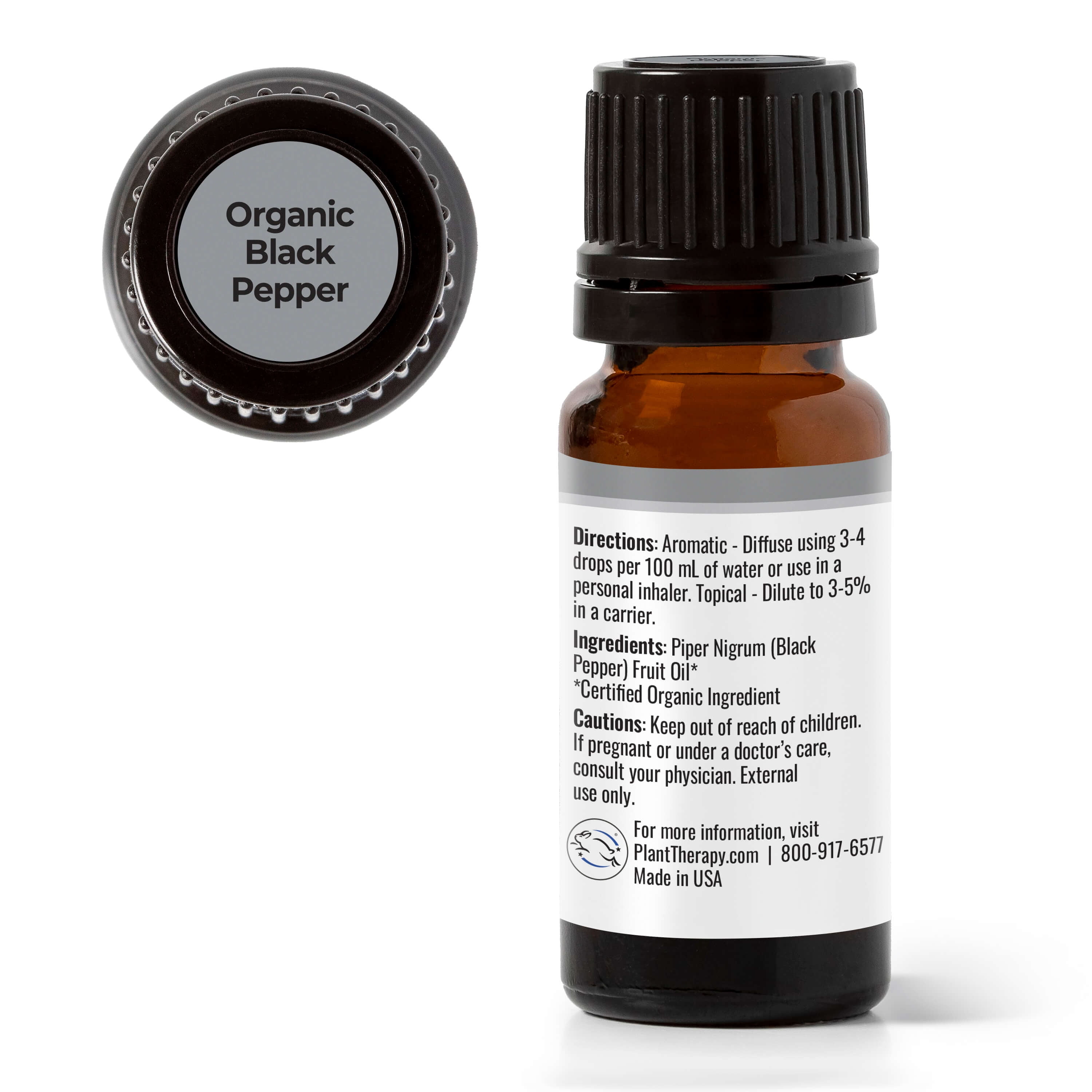 Plant Therapy Organic Black Pepper Essential Oil 5 mL (1/6 oz) 100% Pure