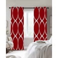 thumbnail image 3 of Red Abstract Blackout Curtains 84 Inches Long for Bedroom, Modern White Geometric Twisted Art Thermal Insulated Room Darkening Black Out Window Curtain Panels Grommet Drapes for Living Room, 3 of 8