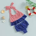 thumbnail image 2 of Inevnen Toddler Girls Two Piece Swimsuit American Flag Star Bathing Suits Beach Baby 4th July Pool Bikini Bathing Suit, 2 of 8