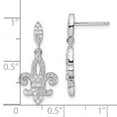 thumbnail image 2 of SS Rhodium-Plated CZ Brilliant Embers Fleur De Lis Post Earrings in Sterling Silver, 2 of 2