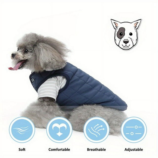 KEINXS Reflective Winter Dog Jacket with Fleece Lining - Adjustable Warm Pet Coat for Small to Medium Breeds