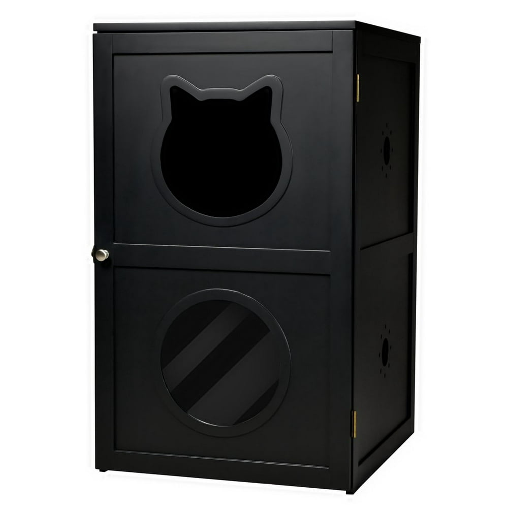 2 Story Pet Crate Cat Litter Box Enclosure Furniture Cat House Large