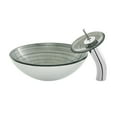 thumbnail image 2 of Cascade 16.5 Glass Vessel Sink with Faucet, Smoky Grey, 2 of 13