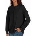 thumbnail image 2 of Women Oversized Sweaters Batwing Long Sleeve Fall Outfits Crewneck Casual Knit Side Slit Pullover Top, 2 of 8