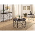thumbnail image 4 of Bowery Hill Table Basse Ronde Industrielle en Bois, Fini Noyer, 4 of 7