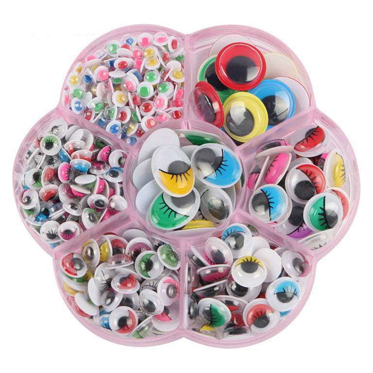 50 pack, 15mm googley googly wibbly wiggly wobbly craft eyes, self