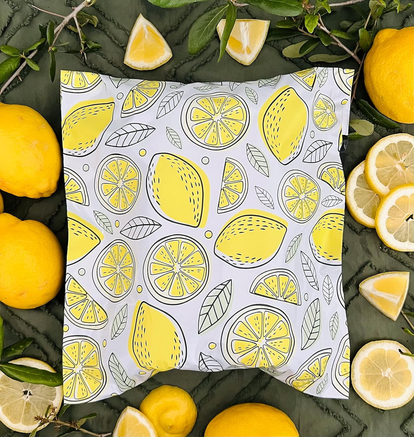 Hawk Poly Mailers 10x13 Cute Heavy Duty 3.15mil Self-Sealing Shipping Envelopes for Small Businesses Printed Waterproof Mailing Bags Tear Proof Fun Fruit Non Padded (Lucky Lemons 100 pack, 10x13)