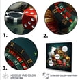thumbnail image 3 of Designart "Casino Poker and Gambling Icons II" Architecture Framed Wall Art - Green Casinos / Race Tracks Hallway Framed Wall Art Decor, 3 of 6