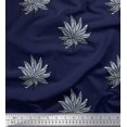 thumbnail image 1 of Soimoi Rayon Crepe Fabric Leaves Block Decor Fabric Printed Yard 46 Inch Wide, 1 of 5