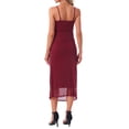 thumbnail image 3 of INSPIRE CHIC Women Mesh Maternity Dress Ruched Side Bodycon Spaghetti Strap Long Cami Pregnancy Dresses Wedding Cocktail Party 2025 Glitter Red L, 3 of 6