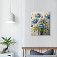 thumbnail image 3 of Nawypu Blue Flower Artwork Canvas Picture: Floral Painting Bloom Wall Art Print on Canvas for Dining Room 16 x 20, 3 of 3