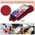 thumbnail image 4 of 2-Pieces Women Winter Hat and Glove Set, Warm Knitted Beanie Hat Glove Snow Ski Skull Cap with Visor and Touchscreen Glove, 4 of 5