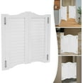 thumbnail image 4 of Saloon Doors Swinging Solid Wood Interior Partition Door,Louvered Cafe Door with Hinges,Auto Close Premade Pine Wood Swing Doors for Kitchen Bar Hallway Porch Entrance (White, 31.49 * 35.43in), 4 of 18