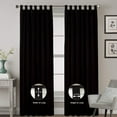 thumbnail image 6 of Kotton Culture Tab Top Semi Blackout Curtains Thermal Insulated Room Darkening Machine Washable Window Treatment Panels for Living Room, Patio Door, Bedroom (1 Panel, 42x54, Black), 6 of 8