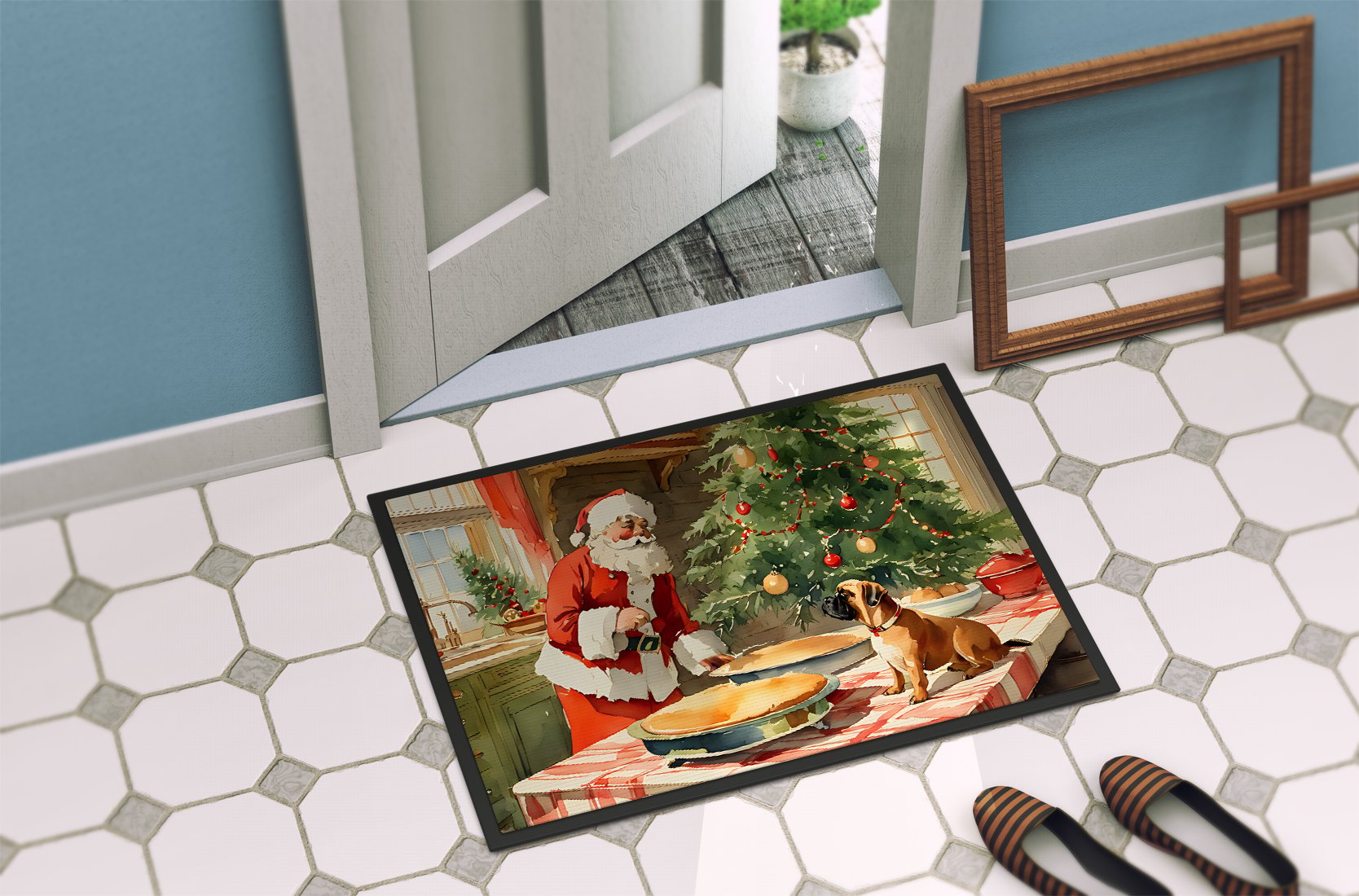 Carolines Treasures DAC3753MAT 18 x 27 in. Unisex Bullmastiff Christmas Cookies Doormat
