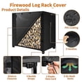 thumbnail image 2 of Outdoor Log Rack Cover 600d Heavy Duty Waterproof Weatherproof Firewood Cover With Openable Front Flap,122*61*107cm, 2 of 5